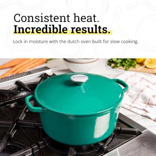 Lodge 5 Quart Cast Iron Elements Enamel Dutch Oven - Clover - Image 3