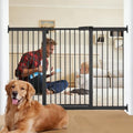 60.2"-65.7" Extra Wide Baby Gate for Doorways Hallways, 30 in Tall Dog Gates with Door No Drill, Auto Close Child Safety Gate for Pet Kid Doggie Cat Proof, Large Long Dog Barrier Indoor House, Black by Unknown