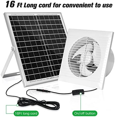 blessny 8" Solar Exhaust Fan for Greenhouse, Chicken Coop, Shed & Pet House - Image 4