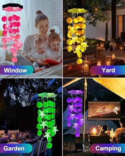 Toodour Solar Wind Chimes for Outside, Gifts for Mom Grandma Women Girls - Image 5