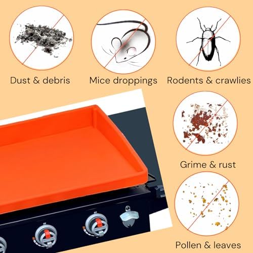 17 Inch Griddle Cover Mat for Blackstone Griddle, Full Wrap-Around Protection Griddle Accessories, Food Grade Silicone Grill Mat, Orange - Image 5