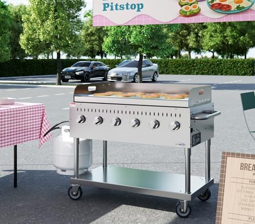 48 in. Commercial Outdoor Propane Gas Grill with Griddle, ETL Listed in Stainless-Steel (CGKIT4-48G) - Image 5