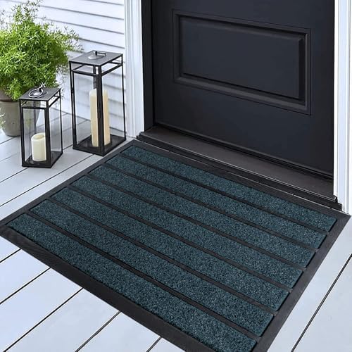 ubdyo Extra Durable Door Mat Outside Entrance (30" x 17", Bright Blue) by UBDYO