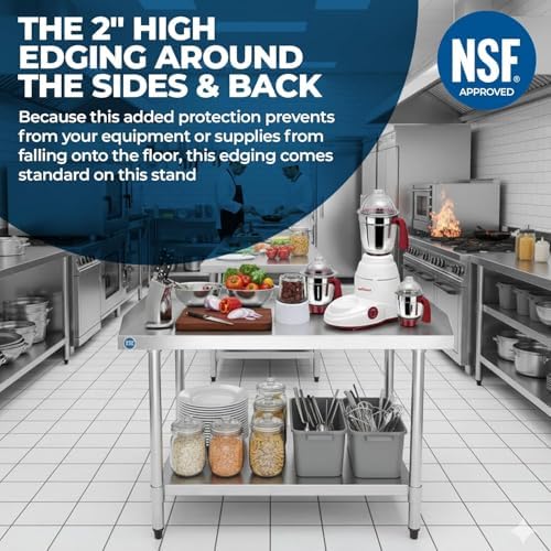 36" x 30" Stainless Steel Equipment Stand with Undershelf NSF - Image 7