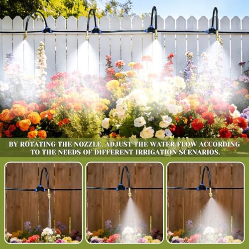 Drip Irrigation System,100 Ft Quick-Connect Garden Sprinkler Kit with 16pcs 360° Adjustable Nozzles for Garden, Lawn, Greenhouse, Raised Beds & Outdoor Plants - Image 3