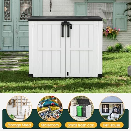 NUNU LAB Outdoor Storage Cabinet 36 Cu.Ft Garden Storage Shed Waterproof Lockable for Garden Hoses, Generator, and Lawn Mower - Image 6