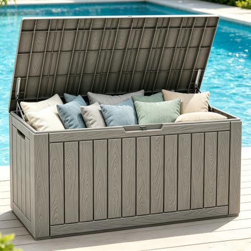 Outdoor Storage Waterproof Deck Box for Patio (110 Gallon, Grey) - Image 5