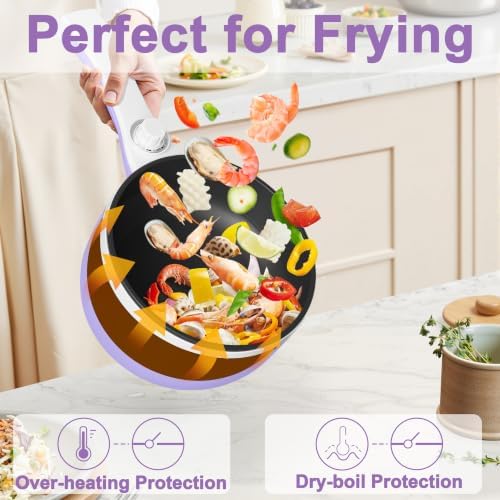 Dezin Hot Pot Electric, 1.5L Non-Stick Portable Electric Pot, Dual Power - Image 2