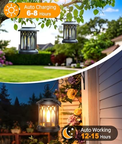 Solar Lanterns Outdoor Waterproof, Upgraded Hanging Solar Lights - Image 3