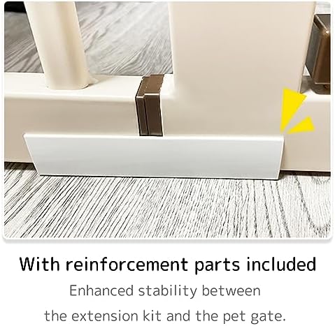 Lumizone 61.02" Extra Tall Pet Gate Extension Kit 12.6" Wide Cream - Image 4
