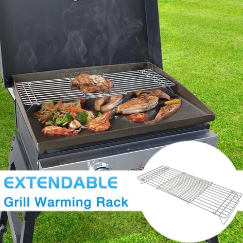 CANDANA Griddle Warming Rack for Blackstone 17 22 28 36 Inch Adjustable Upper Grid Shelf for Weber Pit Boss Nexgrill Charbroil and Most Tabletop Flat Top Grill Parts BBQ Accessories - Pack of 2 - Image 2