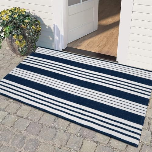 OJIA Outdoor Mats for Front Door 24"x51" Fall Porch Rug Striped Outdoor Rug - Image 5
