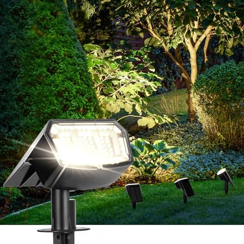 AUDERWIN Solar Spot Lights Outdoor Waterproof, 1 Pack, Neutral White by AUDERWIN