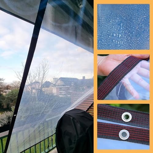 Clear Tarps Heavy Duty Waterproof 6x8 FT - Greenhouse Plastic Tarp Sheeting, Poly Tarp for Garden - Rainproof Covering for Outdoor Plants Balcony Tent Gardening Chicken Coop Protection - Image 5