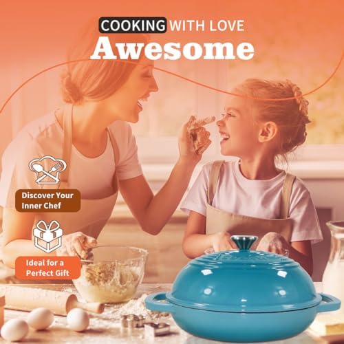 6 Qt Enameled Cast Iron Bread Oven, Dutch Oven for Sourdough Baking - Image 6