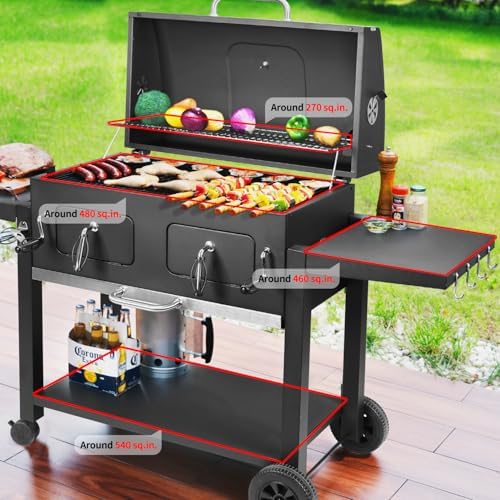Kenadne Charcoal Grill Outdoor BBQ Grill, Extra Large Cooking Area - Image 2