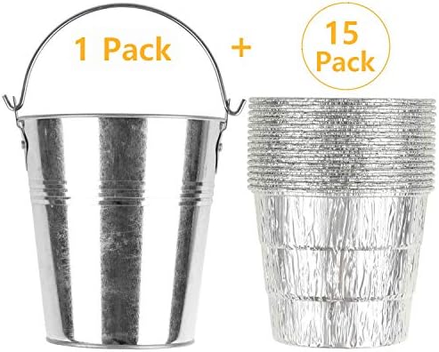 Drip Grease Bucket & 15-Pack Liners for Traeger 20/22/34, Pit Boss, etc Pellets Smoke (Silver 15) - Image 2