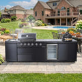 118" Outdoor Propane Gas Kitchen Island 4-Burner Grill, 304 stainless Steel by Dvasovio