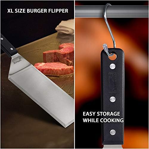Turner 4x8 Stainless Steel Metal Griddle Spatula - Griddle Accessories 4 x 8 in Hamburger Turner Scraper - Pancake Flipper - Great for BBQ Grill and Flat Top Griddle - Commercial Grade - Image 2
