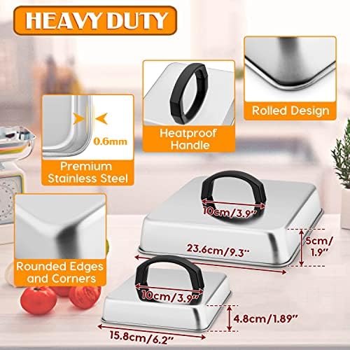 Leonyo Heavy Duty Stainless Steel Griddle Basting Cover Dome, 3 Pack - Image 2