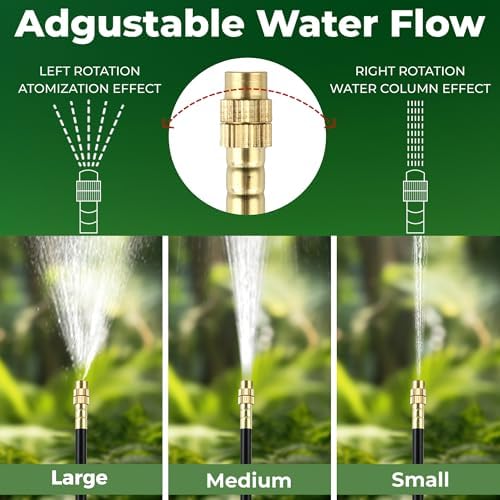 120FT Drip Irrigation System for Garden: Quick Connect 1/4" PE Tubing 18Pcs Automatic Water Sprinkler Kit Adjustable Misting Part Watering Hose, Outdoor Raised Bed Plants Flower Yard Greenhouse - Image 3