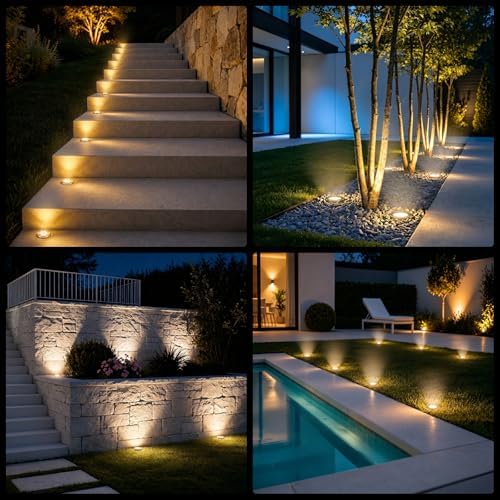 OULONGER 4.6inch Solar Ground Lights, Garden Solar Outdoor Waterproof Pathway Bright In-Ground Landscape Lights for Patio, Lawn, Yard, Driveway, Step and Walkway(Warm Light 16Packs) - Image 7