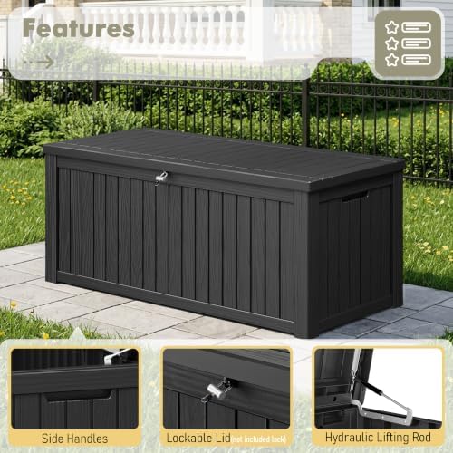 KAMABOKO Outdoor Storage Box, 230 Gallon Deck Box Outdoor Waterproof - Image 5
