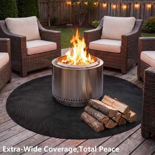 SheeChung Fire Pit Mat Round 48'' for Solo Stove Yukon,Fireproof Grill Mat - Image 4