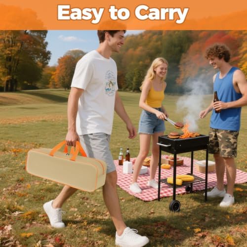 Grill Utensil Storage Bag for Outdoor Grilling, 24 x 8 x 8 in, Khaki - Image 6