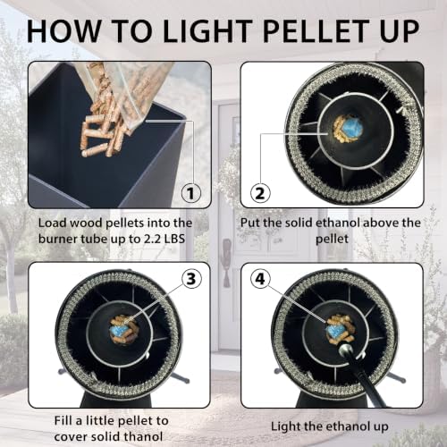 64" Pellet Stove, Outdoor Wood Pellet Patio Heater with Glass Tube - Image 5