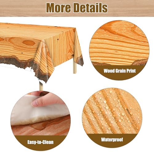 Kochorie 129 Pieces Rustic Wood Slice Paper Party Supplies Tableware Set - Image 4
