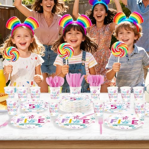 168Pcs Hi Five Birthday Party Decorations or 5 Years Old Birthday Serves 24 - Image 6