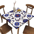 Fitted Square Tablecloth with Elastic, Moroccan Trellis Pattern Printed on Oilproof Fitted Table Cover Square, Use for Weddings Baby Showers Events, Fit for 36" x 36" Square Tables by JRBSZMI2