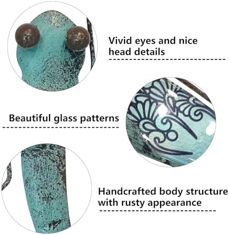 LIFFY Glass Metal Dragonfly Wall Decor Pair - Outdoor Wall Art for Garden and Home - Hanging Decor Gifts for Women, Light Blue - Image 4