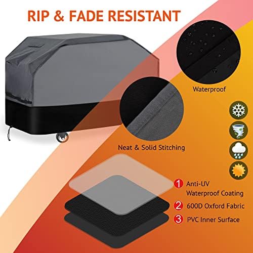 600D Oxford Heavy Duty BBQ Grill Cover 65Wx26Dx45H, Water Resistant - Image 5