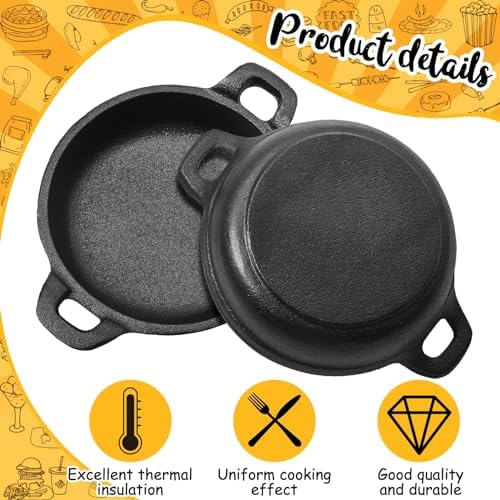 Ziliny 1 Pack Mini Cast Iron Skillets 5 x 5 x 1.3 Inch Pan Ramekin Set - Image 4