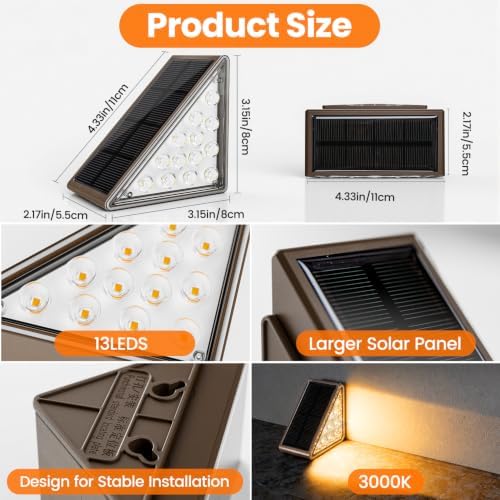 Blue Solar Lights for Outside, Solar Deck Lights Outdoor Waterproof, Step - Image 4