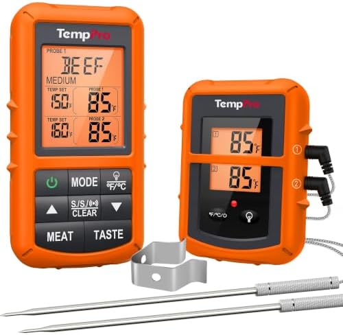 TempPro TempSync 500FT Wireless Meat Thermometer for Grilling and Smoking by TempPro