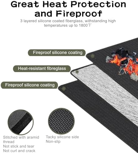 Falezern 90 X 48 in Extra Large Under Grill Mat for Outdoor Grill Black - Image 3