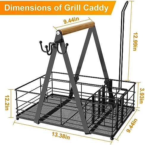 JBBTOOL Grill Caddy, BBQ Caddy for Outdoor Grill with Paper Towel Holder, Picnic Utensil Caddyfor Outdoor Kitchen, RV, Patio, Tailgate, Camping Essentials, Grilling Gifts for Men, Barbecue Tool Sets - Image 5