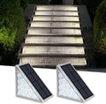 AUDLES LED Solar Step Lights Waterproof Outdoor Stair Lights, Solar Deck Lights Outdoor Decor IP67 Solar Decoration Lights for Yard (Cool White, 2 Pack) by AUDLES