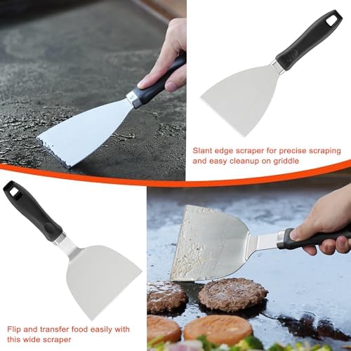 DY DECENT FAMILY 39PCS Griddle Accessories Kit, Flat Top Grill Accessories Set for Outdoor Barbecue. Griddle Tools Set with Basting Cover, Spatula, Scraper, Burger Press, Tongs and Cleaning Kit - Image 4