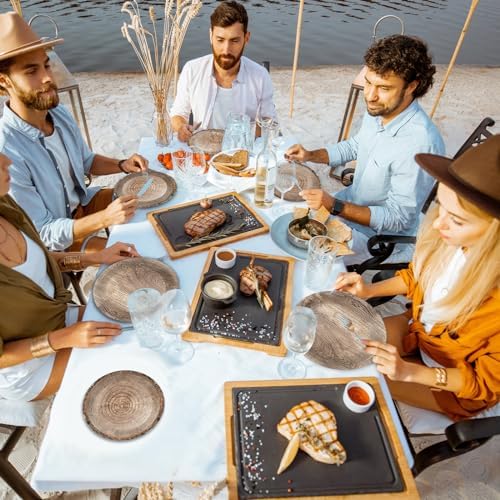 gisgfim 48 Pcs Rustic Wooden Tree Party Plates Supplies Tableware Set Lumberjack Party Decorations Camping Hunting Theme Party Table Supplies Favors Decors for Guests - Image 4
