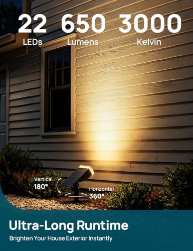 Linkind Solar Lights Outdoor Waterproof LED Spotlights Warm White 12 Pack - Image 5