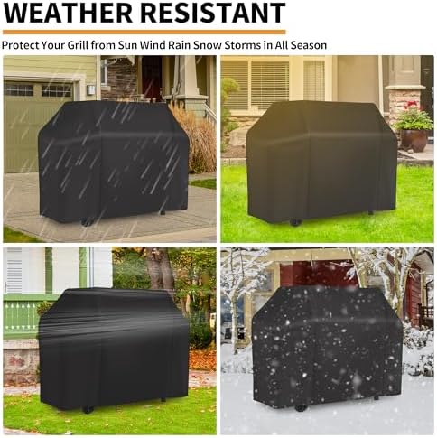NEXCOVER Grill Cover, BBQ Cover 55 inch,Waterproof BBQ Grill Cover,Fade Resistant Gas Grill Cover, Barbecue Grill Covers, Fits Grill of Weber, Brinkmann, Nexgrill, Black Grill Cover for Outdoor Grill. - Image 6