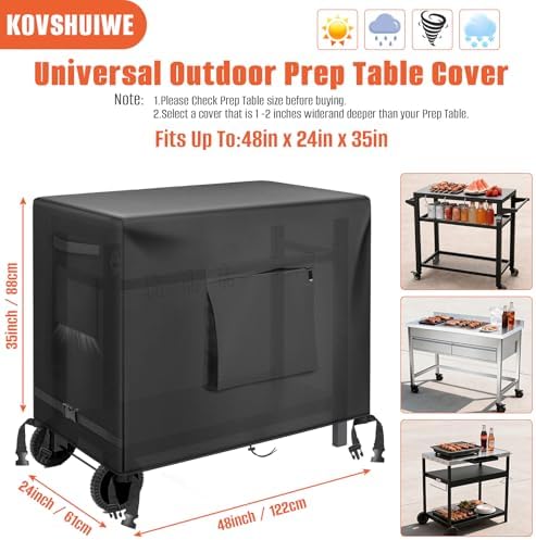 Outdoor Patio Dining Cart Cover, Heavy Duty Waterproof 600D for prep tables - Image 2
