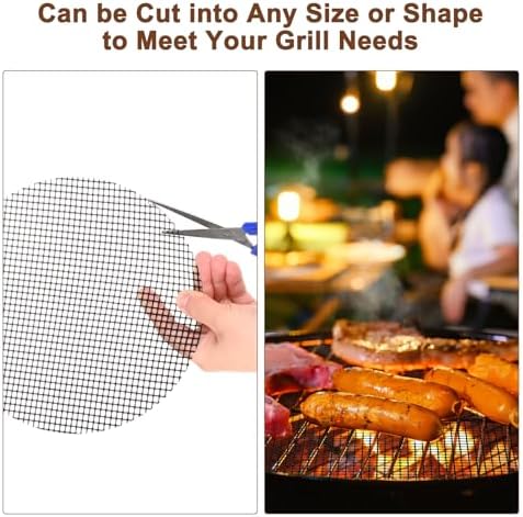 M METERXITY 5-Pack BBQ Mesh Grill Mat 17 X14 Inch, Reusable Nonstick Grilling Mats Sheet Liner for Outdoor Grill/Griddle/Cooking/Baking Mats/Gas Electric Grill/Barbecue Smoker[Black] - Image 4