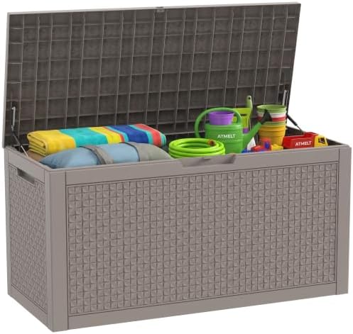150 Gallon Outdoor Storage Box, Deck Box Waterproof, Toy Storage Bin by ATMELT