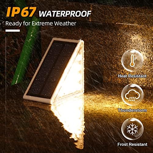 NIORSUN Solar Step Lights,8 Pack RGB Solid Color Changing Solar Stair Lights Outdoor Waterproof IP67 Auto On Off,Solar Lights for Steps,Stair,Patio,Yard,Porch,Front Door,Deck Decor - Image 6