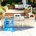 Modular Outdoor Kitchen 150",Propane Grill with Pizza Oven.108,000 BTU by Unknown